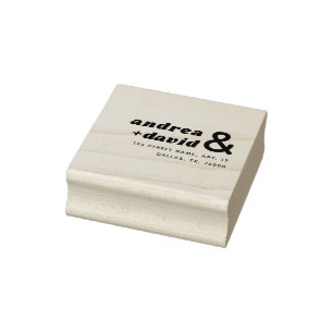 Retro Names & Groovy Script Simple Return Address Rubber Stamp