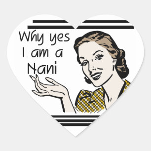 Retro Nani T-shirts and GIfts Heart Sticker