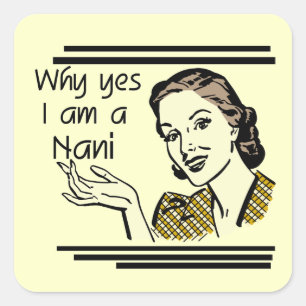 Retro Nani T-shirts and GIfts Square Sticker