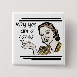 Retro Nanna T-shirts and Gifts 15 Cm Square Badge
