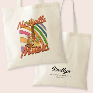 Retro Nashville Bachelorette Personalised Tote Bag