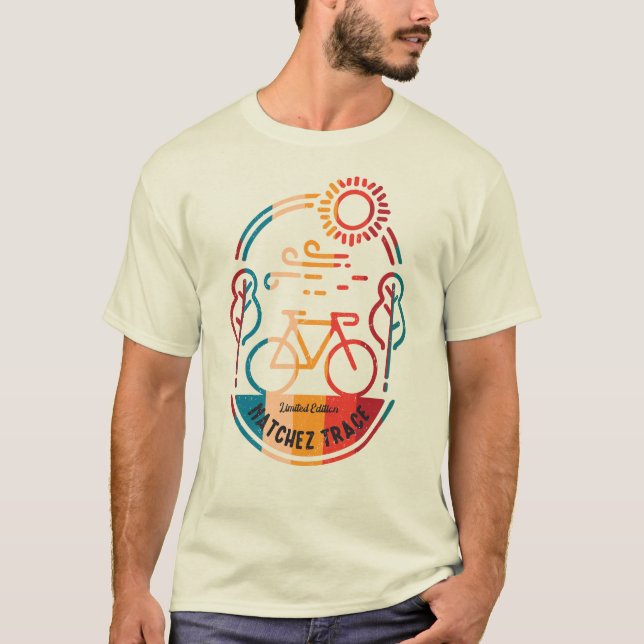 Retro Natchez Trace Bike Trail. T-Shirt (Front)
