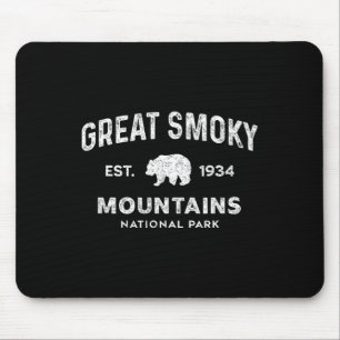 Retro National Park Mens Womens Hiking Great Smoky Mouse Pad