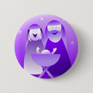 Retro Nativity 6 Cm Round Badge