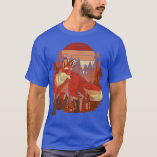 Retro Nature Animal Lover Autumn Forest Trees Fo T-Shirt