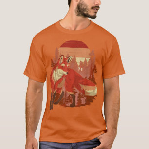 Retro Nature Animal Lover Autumn Forest Trees Fo T-Shirt