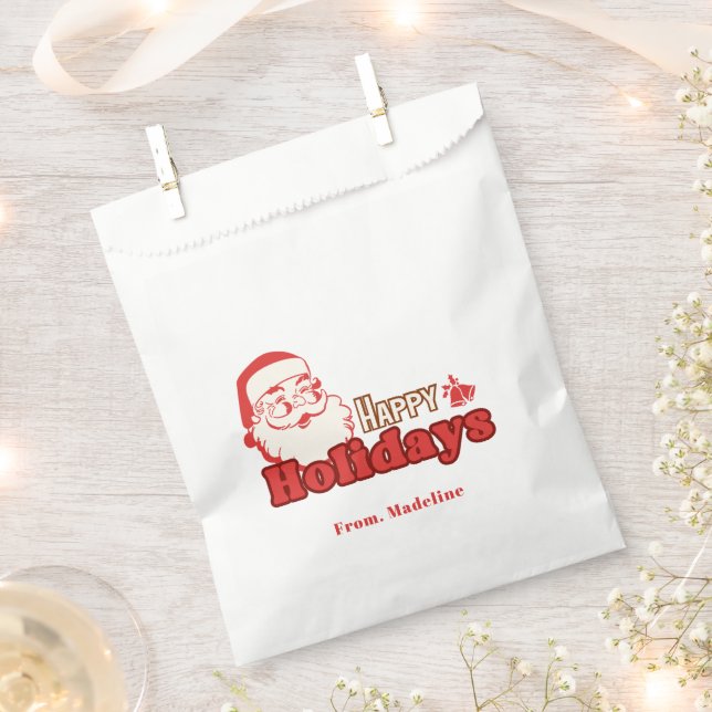Retro naughty Santa Claus Favour Bags (Clipped)
