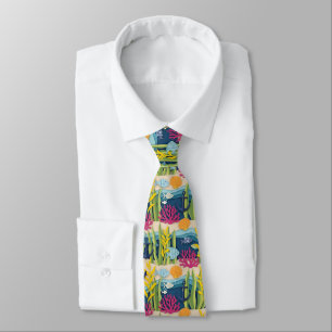 Retro Nautical Watercolor Pattern (10) Tie