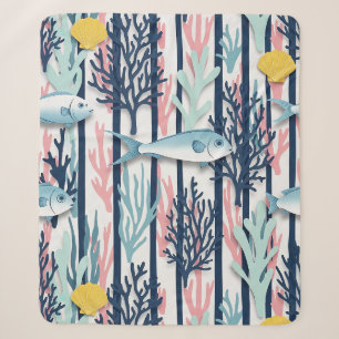 Retro Nautical Watercolor Pattern (6) Sherpa Blanket