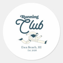 Retro Navy Blue Running Club Personalised Graphic