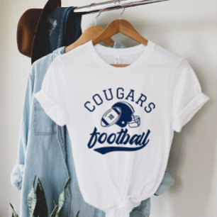 Retro Navy Custom Football Team Mum White Tri-Blend Shirt