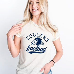 Retro Navy Custom Football Team Oatmeal Tri-Blend Shirt