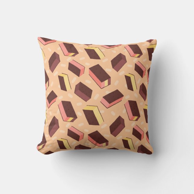 Retro Neapolitan Ice Cream Sandwich Pattern Cushion (Front)