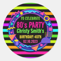 Retro Neon 80s Birthday adult Party