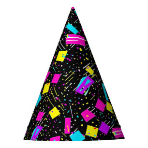 Retro Neon 80's Birthday Party Hat