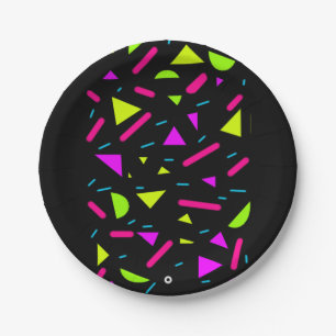 Retro Neon 80's Party Custom 7'' Paper Plates