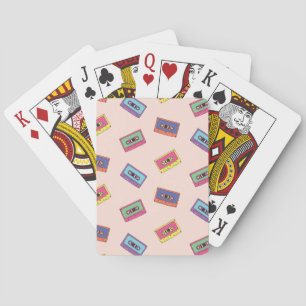 Retro Neon Audio Cassette Tape Pattern Playing Cards