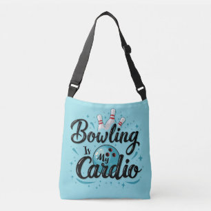  Retro Neon "Bowling Is My Cardio" Funny Bowling Crossbody Bag