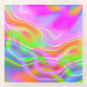 Retro neon colourful party coasters