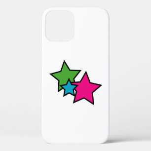Retro Neon Colourful Stars Geometric iPhone 12 Case