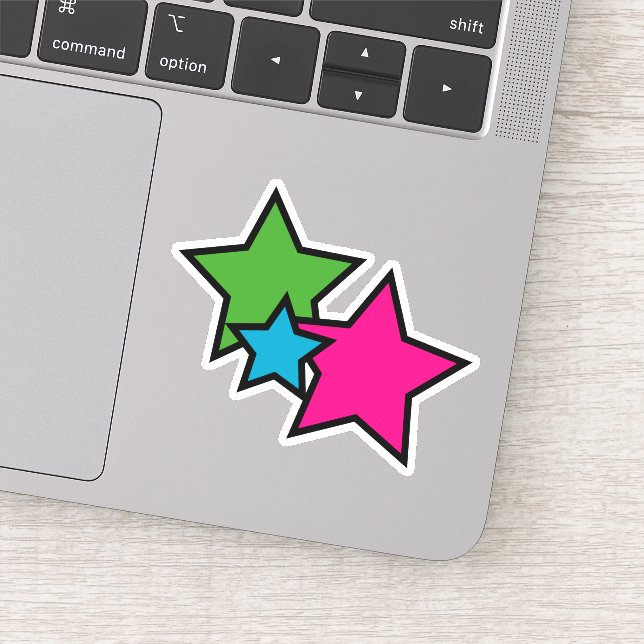 Retro Neon Colourful Stars Whimsical (Detail)