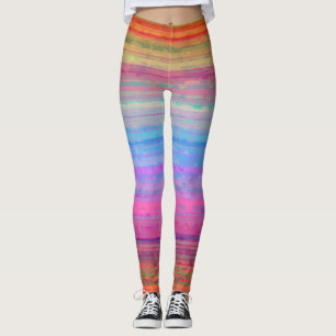 Retro Neon Colours Pattern Leggings