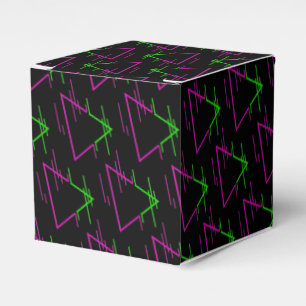 Retro Neon Geometric Pattern Cube Favour Box