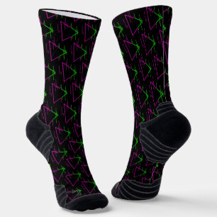 Retro Neon Geometric Pattern Socks