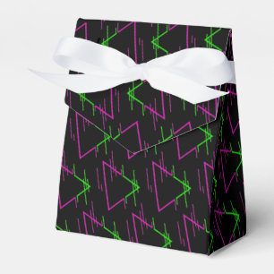 Retro Neon Geometric Pattern Tent Favour Box