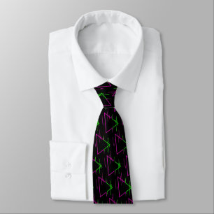 Retro Neon Geometric Pattern Tie