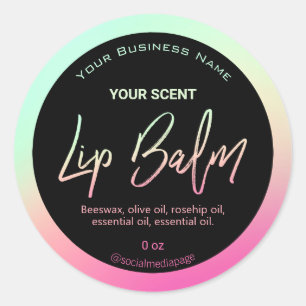 Retro Neon Lip Balm Labels