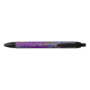 Retro Neon Maze Pattern – Arcade Aesthetic Black Ink Pen