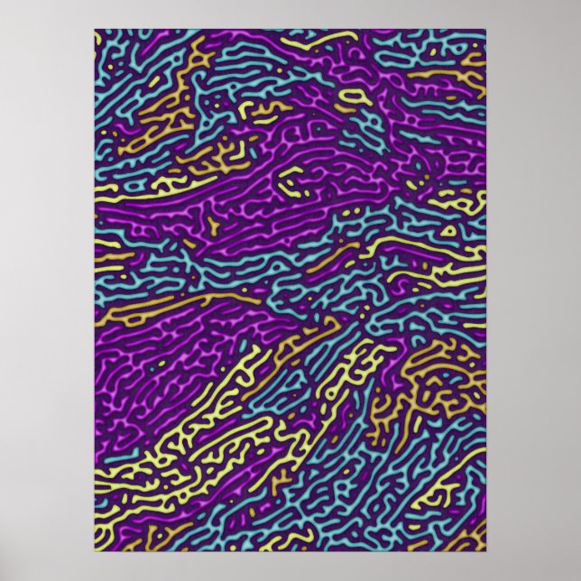 Retro Neon Maze Pattern – Arcade Aesthetic Poster (Front)