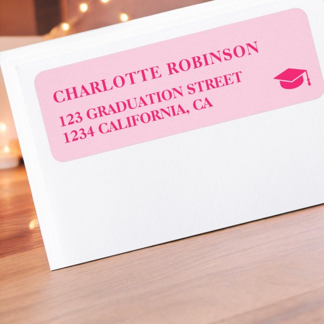 Retro neon pink pastel graduation (Retro neon pink pastel graduation label)