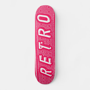 Retro - Neon Red and White Skateboard