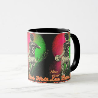 Retro Neon Striker – 80s Vaporwave Soccer Mug