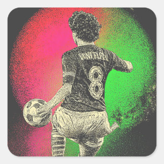 Retro Neon Striker – 80s Vaporwave Soccer Sticker