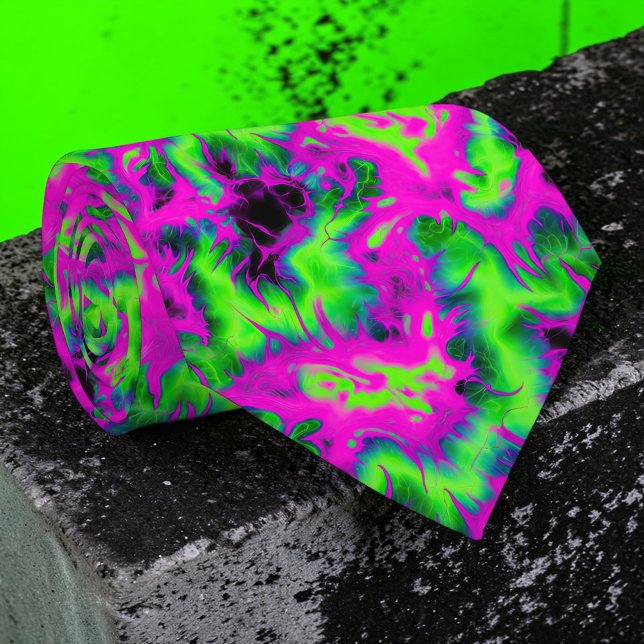 Retro Neon Tie-Dye Custom Necktie (Creator Uploaded)