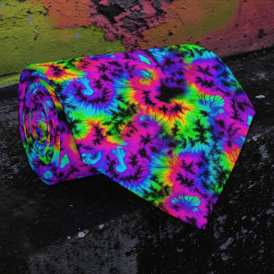 Retro Neon Tie-Dye Custom Necktie