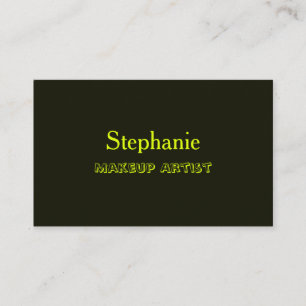 Retro Neon Yellow Black Custom Colour Makeup Artis Business Card