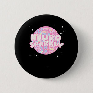 Retro Neurodivergent Neurosparkly Autism Spectrum  6 Cm Round Badge