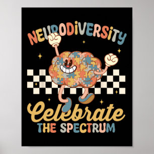 Retro Neurodiversity Shirts Autism Spectrum Asd Ad Poster