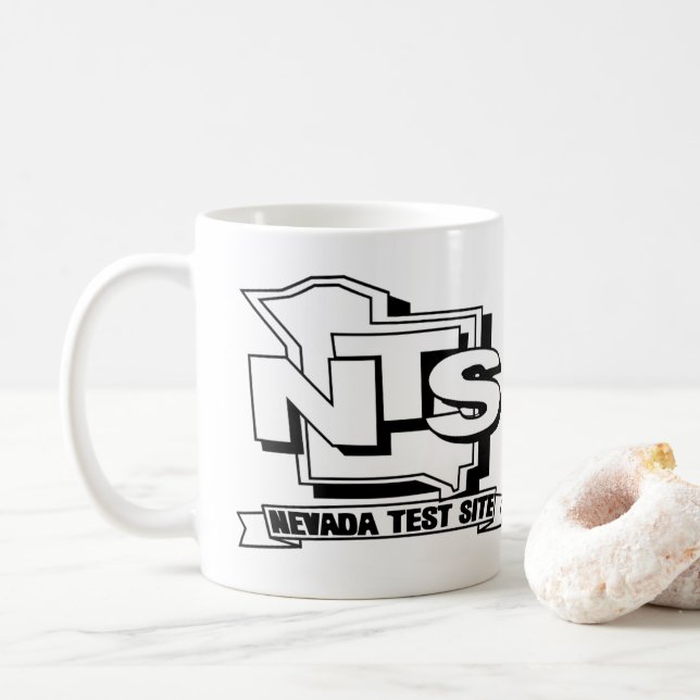 Retro Nevada Test Site design Coffee Mug (With Donut)