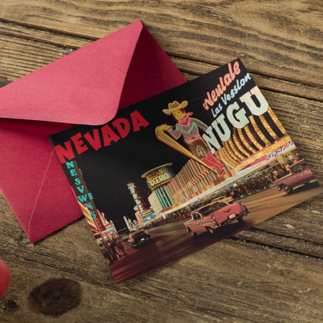 Retro Nevada Vegas Strip Gift Holiday Postcard (Creator Uploaded)