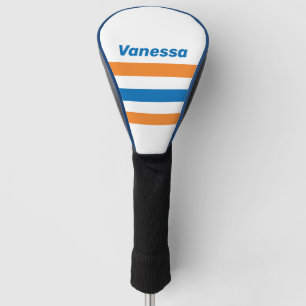 Retro New Amsterdam Across Striping with Name Golf Head Cover