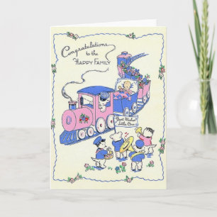 Retro New Baby Congratulations Card