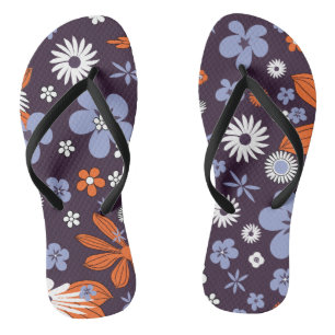 Retro New Design Floral Indie Flower Drawing Aesth Jandals
