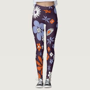 Retro New Design Floral Indie Flower Drawing Aesth Leggings