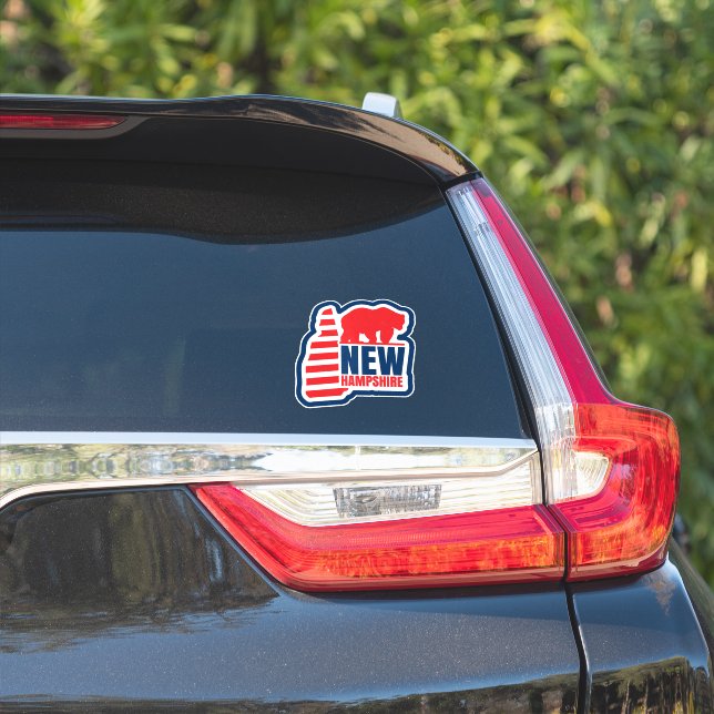 Retro New Hampshire State Flag  (Car Side)