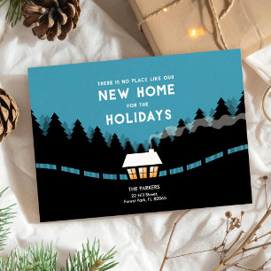 Retro new Home for the Holidays in the woods Card